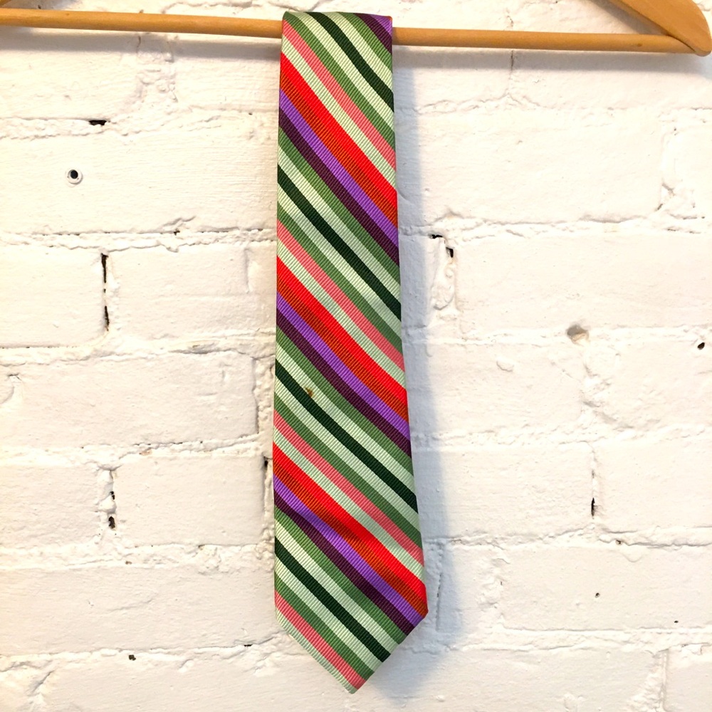 J. Press silk striped necktie multi color yale preppy
